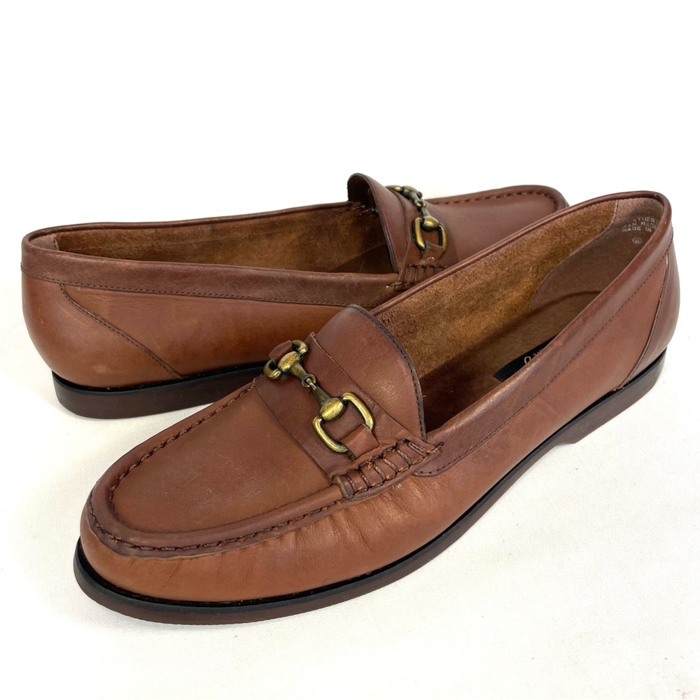 Vintage Selby Brown Leather Horsebit Loafers Womens 10N Narrow Slip On Classic